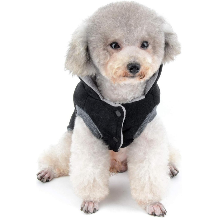 Зимова куртка для собак Selmai, тепла накидка для маленьких собак, чорна, XL