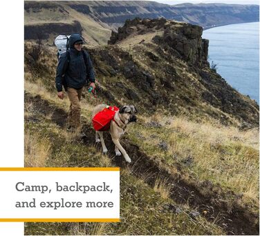RUFFWEAR Palisades рюкзак для собак середній, червоний, туристичний рюкзак-сумка з сідельними кишенями, для походів і кемпінгу