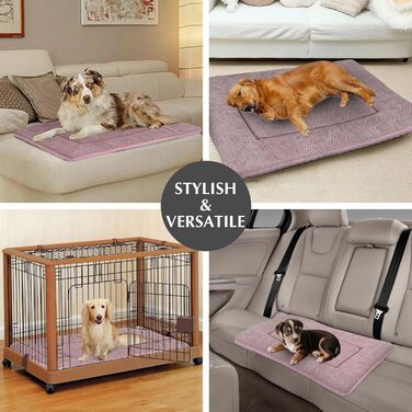 Лежанка для собак, миється, м'яка подушка для собак, двостороння тепла лежанка для маленьких, середніх та великих собак XZ016 (Рожева, L 100 x B 80 x H 4 см)