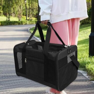 Транспортна переноска для собак та котів – складана, дихаюча, рюкзак | для подорожей, прогулянок, дому, чорна