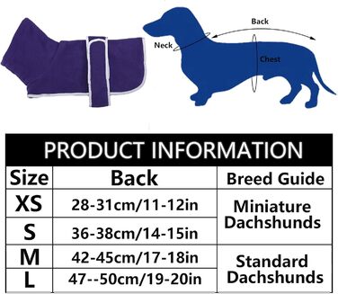 Теплий зимовий одяг для собак - курка для такси, мініатюрного такси, тепла регульована куртка для собак, жилет для собак з отвором для шлейки - XS (довжина спини: 31-33 см), M (довжина спини: 42-45 см), фіолетовий