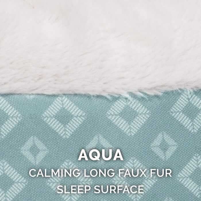 Ляжка для собак Furhaven з піною з пам'яті, для великих собак, знімний водостійкий чохол, до 81,6 кг, ультра м'яка штучна овчина та люкс велюр, контурна матрацна поверхня, XXL (Donut Bed, 58x58x23 см, Aqua)