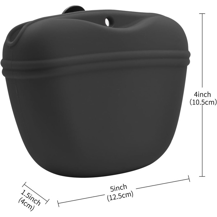 Силіконовий контейнер для ласощів AUDWUD з кліпсою - зручний тренувальний контейнер з магнітною застібкою та кліпсою для поясу - BPA-free, 2 шт. (Темно-сірий + Морська синя)