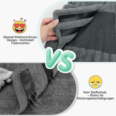 Рушник для собак з мікрофібри, швидковисихаючий, з клямками та регульованою гумкою, можна прати в машині, підходить для великих, середніх та маленьких собак, сірий (XL)