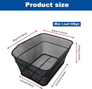 Задній велосипедний кошик великого розміру, знімний, для собак, покупок, пікніків, шкільних речей