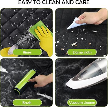 Захисна підстилка для собак у машину ALLSOPETS – водовідштовхувальна, неслизька, з сіткою, ременями безпеки та кишенькою для авто, SUV, вантажівка (антрацит, чорний)