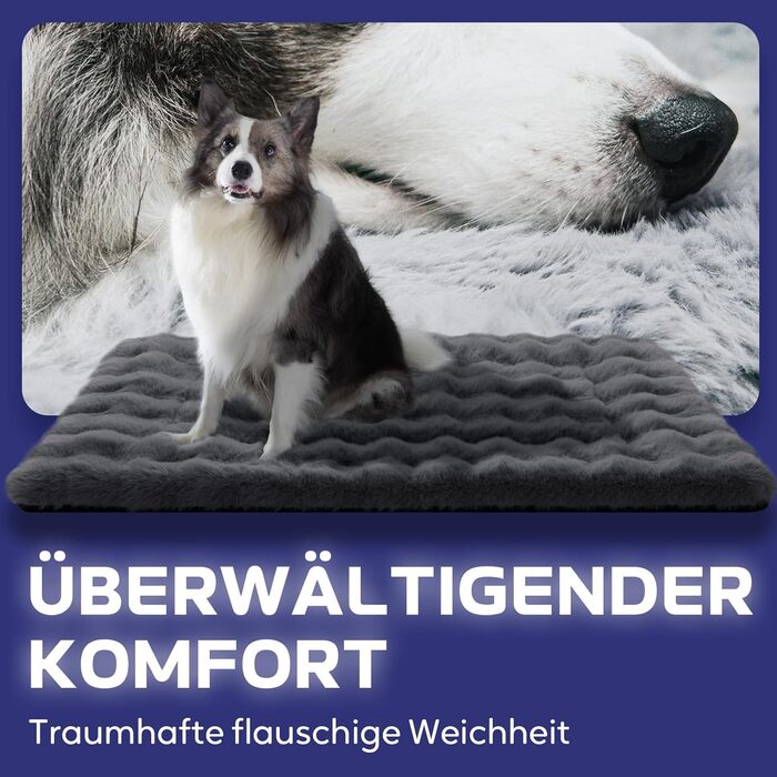М'яке ліжко для собак Mora Pets: зручна та миюча підстилка-матрац для маленьких, середніх та великих собак, 91 x 60.5 см, темно-сірий