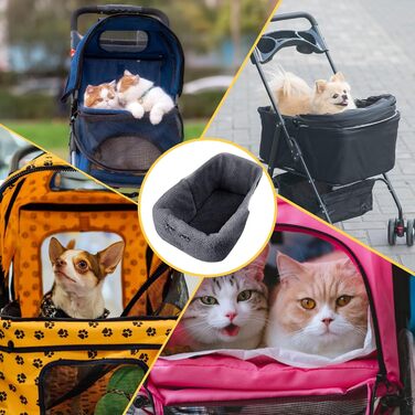 Матрац для тварин у візочок – зимова подушка для собак та котів, магнітна, для цуценят, кошенят, у подорожах, на прогулянках, в авто, до ветеринара, сірий