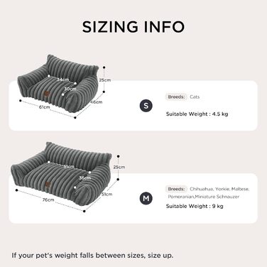 BEDSURE Ортопедичне ліжко для котів та собак великого розміру, 76x51x25 см, сіре, велике, миється, для маленьких собак та котів