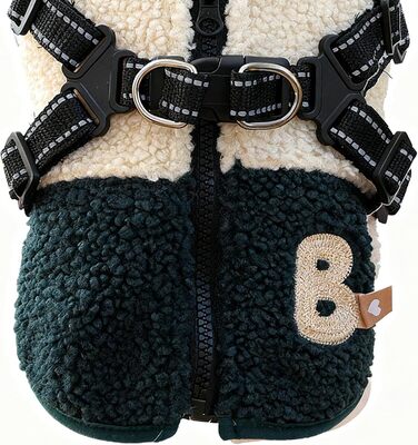 Зимовий теплий одяг для собак, водонепроникний, з підкладкою, з отвором для шлейки, для холодної погоди, для маленьких та середніх собак, зелений/білий