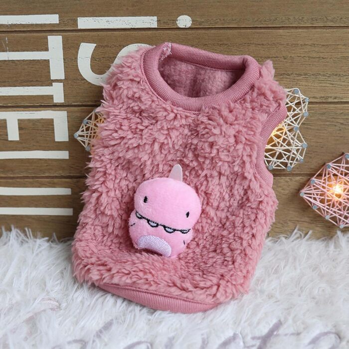 Теплий одяг для собак та котів (Чіхуахуа, Йоркширський тер'єр) FLAdorepet, фліс, зимовий, для маленьких цуценят, 3 шт., XXS (0,5–0,9 кг), милий динозавр