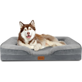 Ортопедичне ліжко для собак Nobleza, середній розмір, 71x58x17 см, з Memory Foam, сіре (135x107x17 см)