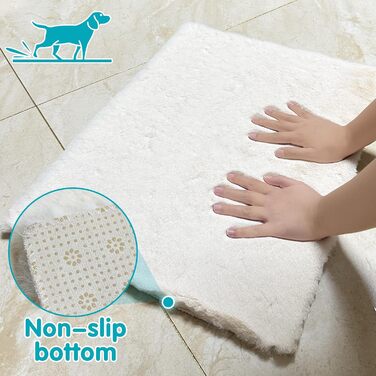 Килимок для собак середніх порід Ostlttyn 76x54 см - м'який, з неслизьким дном, бежевий