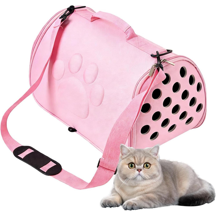 Сумка для тварин Katzen Reisetasche Рожева, L | Сумка-переноска для кота, собак, подорожей, міста