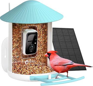 Розумна годівниця для птахів з камерою NETVUE Birdfy, 1080P HD, сонячна батарея, мобільний додаток, автоматичне виявлення, сповіщення в реальному часі