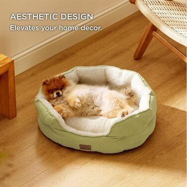 Ліжко для котів BEDSURE, 63x53x20 см, з двосторонньою подушкою, пране, для котів і маленьких собак, світло-зелене