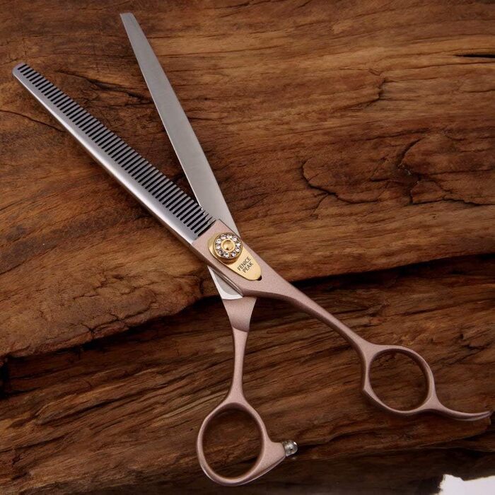 Професійна ножиця для вирівнювання шерсті собак та котів Fenice Peak, 1.2 см, з нержавіючої сталі 440C, 50/56 зубців, 7.5 дюймів