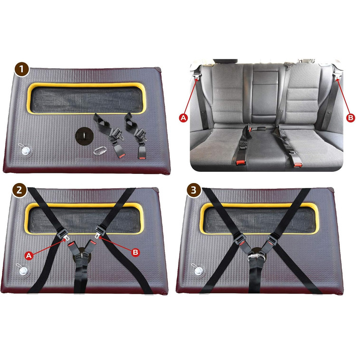 Транспортна переноска для собак Tami - переноска-авіабокс, клітка для собак, переноска для автомобіля, клітка для багажника, сітчаста переноска для собак, автотранспортна переноска, переноска для собак Backseat S