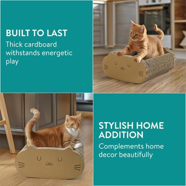Навіс для котів Navaris - 2-в-1: когтеточка та лежанка - когтеточки для котів, лежанка для котів, товстий картон, захист меблів