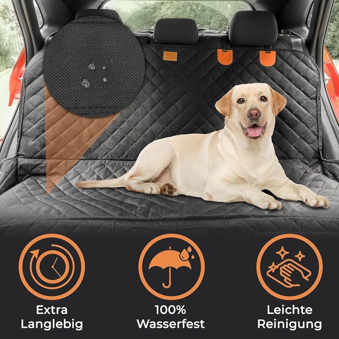 Водонепроникний захист для собак у авто: преміум-декиця для заднього сидіння з вікном та боковим захистом