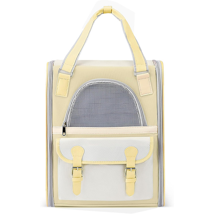 Рюкзак для тварин ALLSOPETS з сітчастим вікном: зручний та дихаючий для котів та собак, ідеальний для подорожей та прогулянок (жовтий)