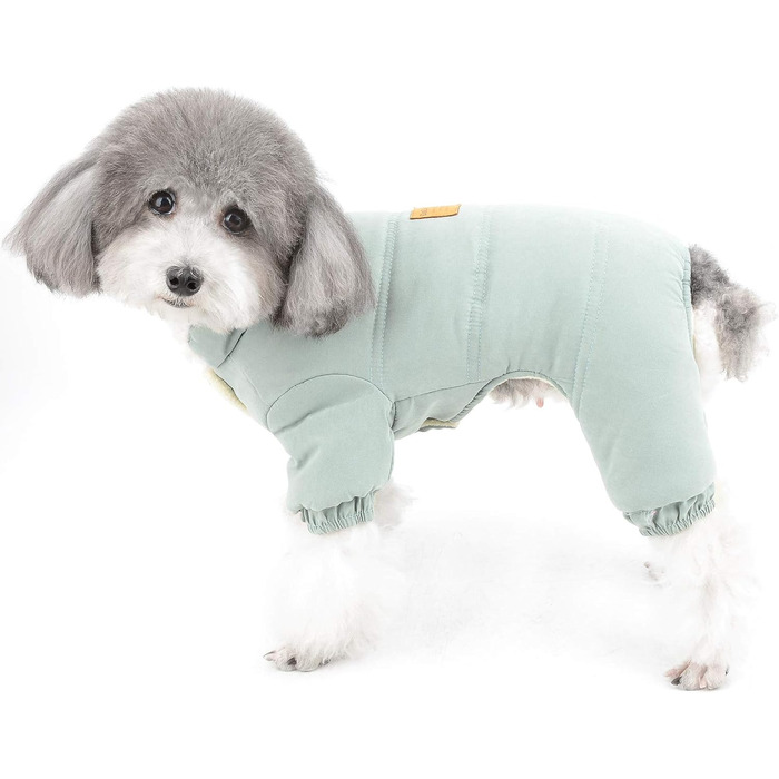 Теплий плюшевий халат для собак та котів, халат-піжама для маленьких собак, теплий костюм для чихуахуа, зелений, XXL (40x52 см)