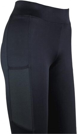 Лазура - Теплі рейтузи для верхової їзди для дітей та жінок Емілія | Утеплені термо-рейтузи з силіконовим повним обхватом | Рейтузи для верхової їзди для хлопчиків та дівчаток з флісовою внутрішньою стороною | Дитяча та жіноча верхова екіпіровка 176 Чорни