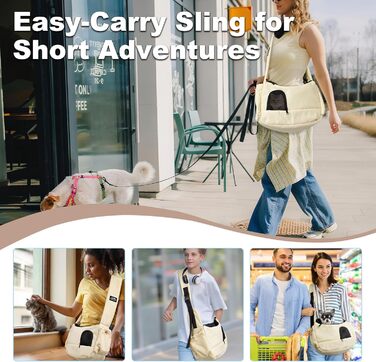 Трансформер для собак та котів до 3,2 кг, дихаюча переноска для тварин, зручна сумка-переноска для кошенят та цуценят (світло-жовтий)