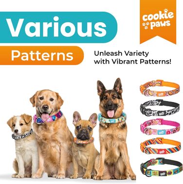 Нашийник і повідок для собак Cookie Paws, м'який неопрен, геометричний дизайн, великий розмір, зручний та довговічний