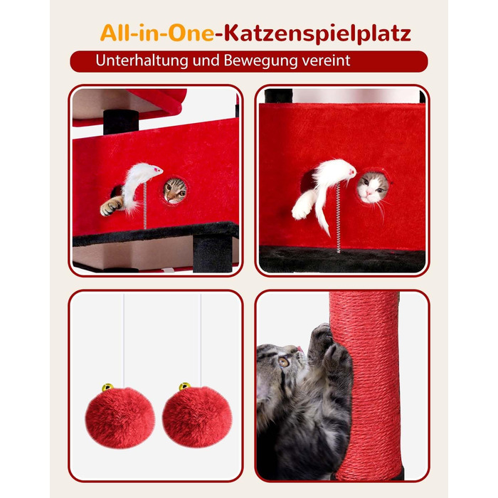 Комплекс для котів Globlazer XXL з будиночком, платформою та іграшками (204 см, готичний дизайн)