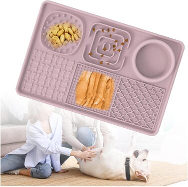 Килимок для собак Leckmatte з суперпоглинанням, без BPA, антиковзаючий, силіконовий, для грумінгу, купання, дресирування, рожевий