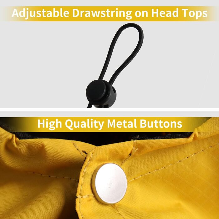 Жовтий дощовик JoyDaog для маленьких собак з капюшоном, водонепроникна куртка для вигулу, XS (Medium)