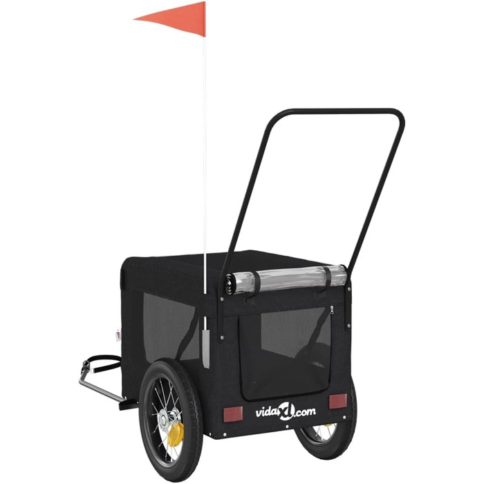 Причіп для велосипеда для собак, чорний, Oxford-Gewebe та метал, LH33939