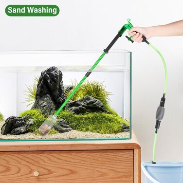 Сифон для акваріума AQQA: очищувач ґрунту, 3-в-1, до 60 см