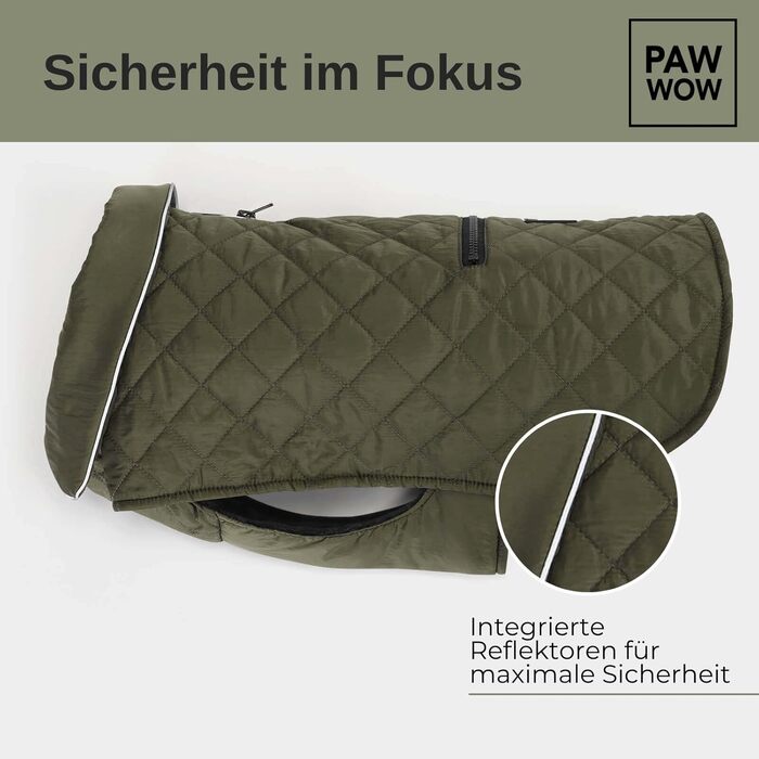 Зимовий теплий одяг для собак | Куртка для собак з захистом живота та клямками | Оливковий колір, розмір S