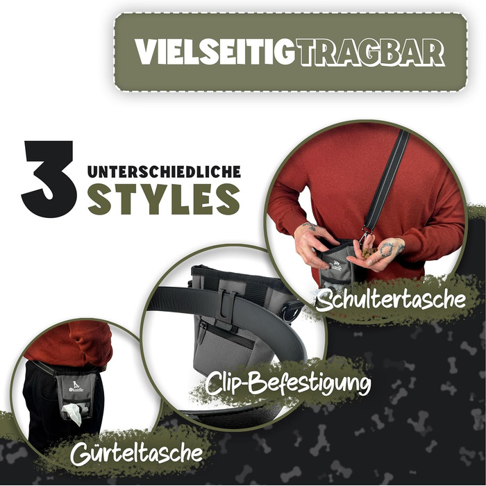 Сумка для ласощів SnackKeeper з магнітною застібкою, 650 мл, з дозатором пакетів для вигулу собак, на пояс, сірого кольору