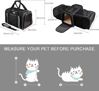 Транспортна переноска для кота/собаки Ruyiczb, розширювана, сіра