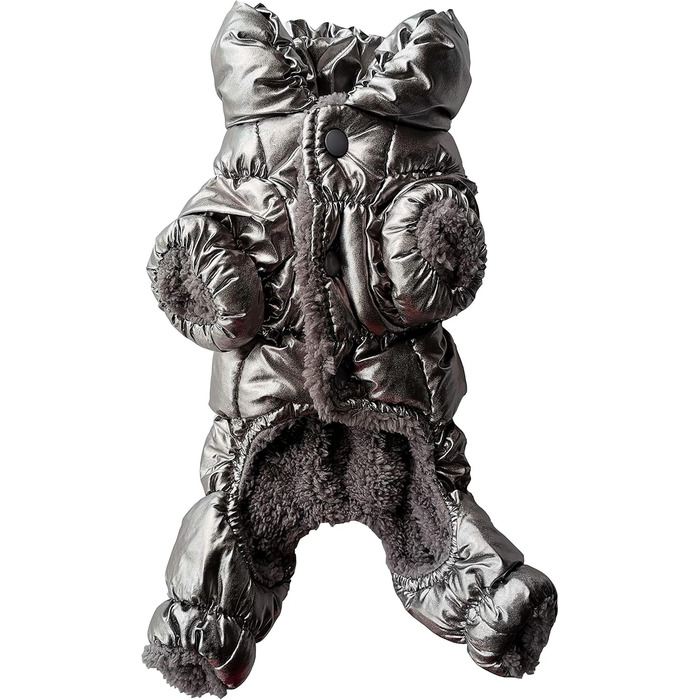 Флісовий комбінезон для собак, куртка для собак, степна, для холодної погоди, розмір S, сріблястого кольору