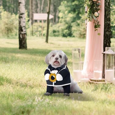 Костюм для собаки, нареченого, чорний/білий, розмір Small