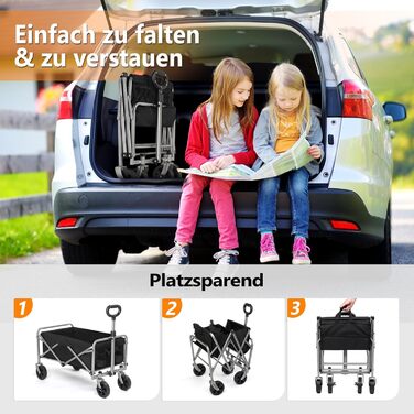 Бонло Котловий візок складний, 100 кг, 600D Оксфорд, сталевий каркас, 74,5×45,5×84 см, чорний