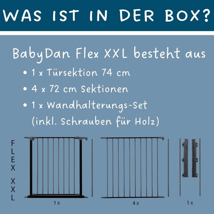 Захист для каміну/сходи/кімнати BabyDan Flex XXL, 90-350 см, Чорний, Данія - захист для дітей та домашніх тварин