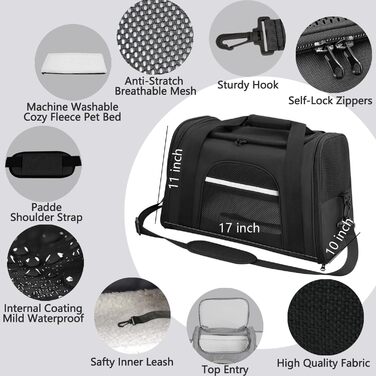 Транспортна сумка для котів та собак SHJOEE, розширювана, складана, 43x28x25 см.