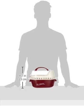 Транспортний бокс для тварин Karlie Transportbox Pet Shuttle L: 25x19x18 см, червоний (10x5x10 см)