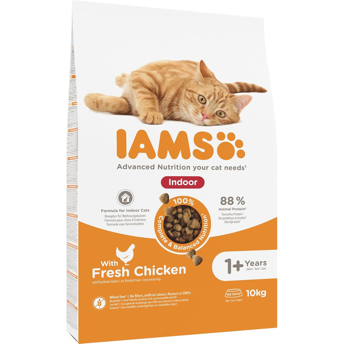 Сухий корм для котів IAMS Indoor з куркою для кішок, що живуть у приміщенні, 10 кг