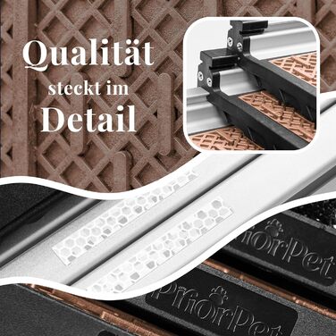 Рампа для собак у машину Klappbar - Складана, стабільна, протиковзка, для автомобілів та SUV до 90 кг, телескопічна алюмінієва рампа, з світловідбиваючими смугами, кріпильний кліп, для великих собак