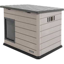 Кінець Lifetime - Зовнішній вольєр для собак, 120x97x97-90 см, переносний собачий будиночок, з піднятим дном, знімним перегородкою, захист від УФ-випромінювання, складане дах, прямокутний вольєр для саду (92314)