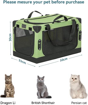 Складана транспортна сумка Petsfit для собак і котів, дорожня переноска для авто, з посиленими швами, безпечними застібками та регульованим чохлом