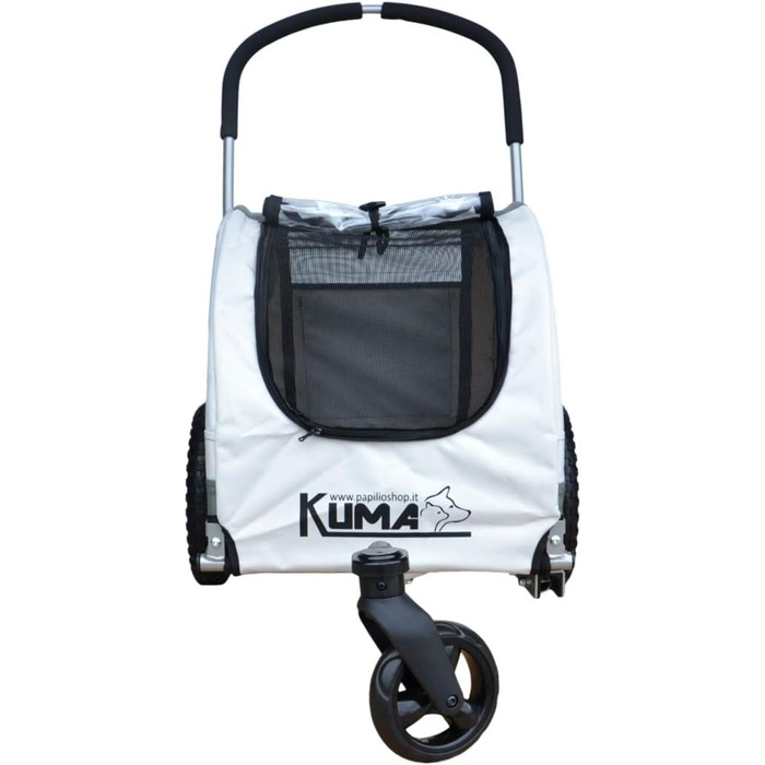 Papilioshop Kuma: візок для собак, причіп для велосипеда, а також переносний лежак для тварин. Легкий та стабільний, ідеальний для прогулянок та транспортування. Сірий колір.