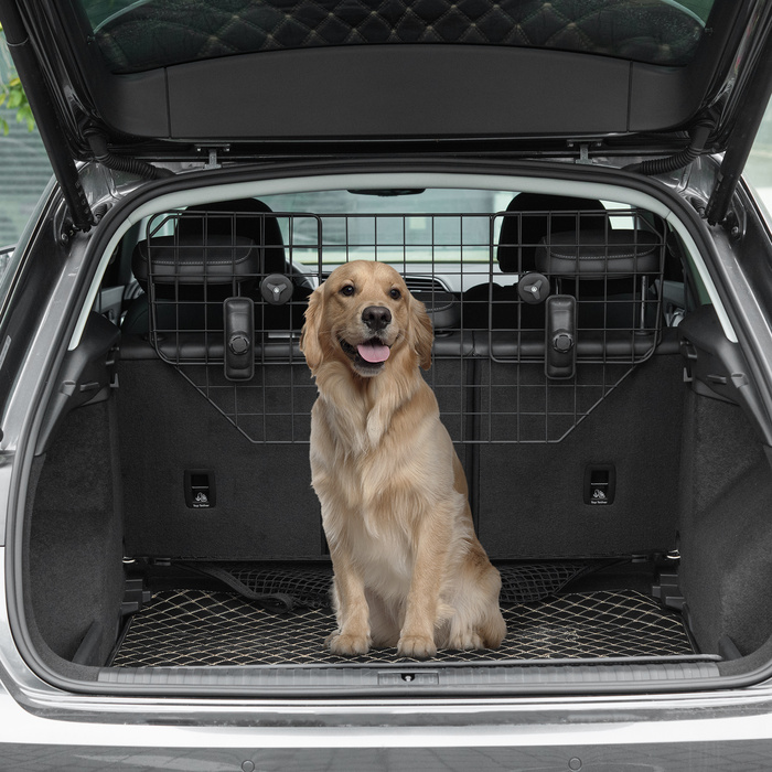 PawHut Dog Guard Універсальний автомобільний багажник воріт з регульованою перегородкою металевий чорний (90-120)x40,5см для безпечної подорожі з собаками