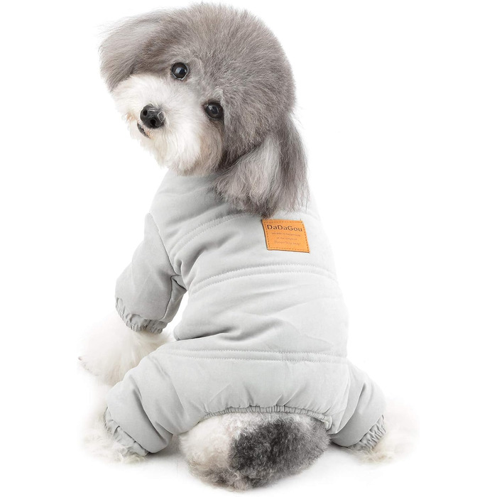 Теплий махровий халат для маленьких собак та котів, халат-піжама для чихуахуа, теплий флісовий халат, осінньо-зимовий одяг для собак, розмір XXL (спина 40 см, груди 52 см), сірий